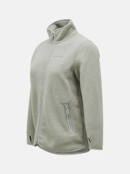Mikina Peak Performance W Pile Zip Jacket Limit Green
