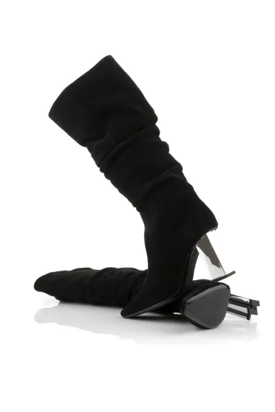 Čižmy Karl Lagerfeld Kl Tower Slouch Knee Boot Black Suede