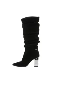 Čižmy Karl Lagerfeld Kl Tower Slouch Knee Boot Black Suede