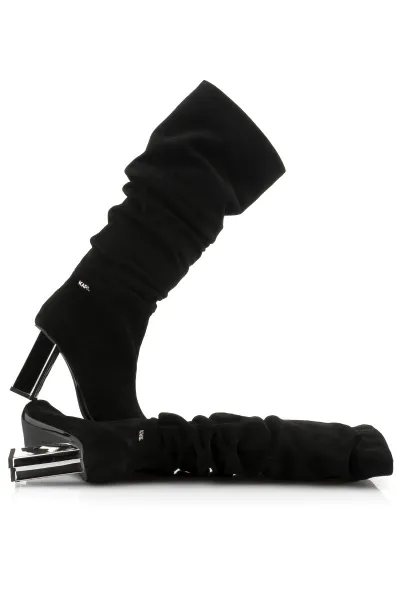 Čižmy Karl Lagerfeld Kl Tower Slouch Knee Boot Black Suede