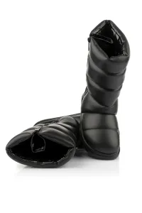 Snehule Karl Lagerfeld Kapri Kosi Padded Zip Boot Black Pu Mono
