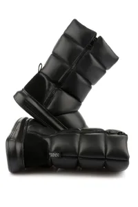 Snehule Karl Lagerfeld Kapri Kosi Padded Zip Boot Black Pu Mono