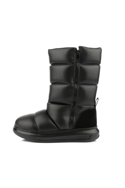 Snehule Karl Lagerfeld Kapri Kosi Padded Zip Boot Black Pu Mono