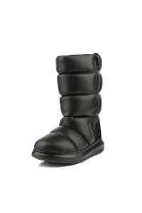 Snehule Karl Lagerfeld Kapri Kosi Padded Zip Boot Black Pu Mono