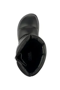 Snehule Karl Lagerfeld Kapri Kosi Padded Zip Boot Black Pu Mono