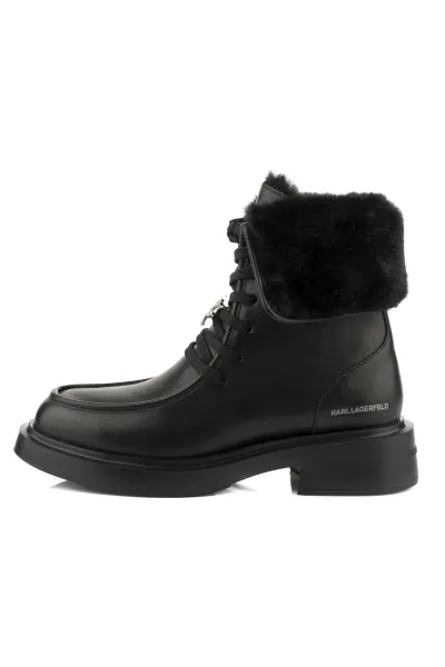 Členková Obuv Karl Lagerfeld Macie Fold Over Fleece Bt Black Lthr