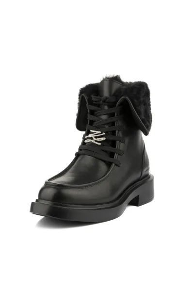 Členková Obuv Karl Lagerfeld Macie Fold Over Fleece Bt Black Lthr