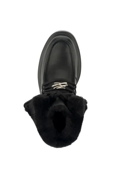 Členková Obuv Karl Lagerfeld Macie Fold Over Fleece Bt Black Lthr