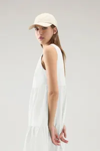 Šaty Woolrich Poplin Maxi Dress Plaster White