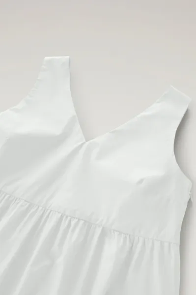 Šaty Woolrich Poplin Maxi Dress Plaster White