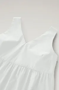 Šaty Woolrich Poplin Maxi Dress Plaster White