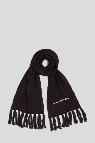 Šál Karl Lagerfeld K/Essential Knit Scarf Black