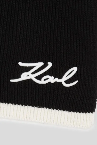 Šál Karl Lagerfeld K/Signature Knit Scarf Black/White