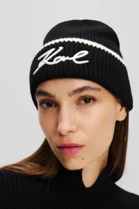 Čapica Karl Lagerfeld K/Signature Beanie Black/White