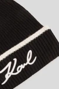 Čapica Karl Lagerfeld K/Signature Beanie Black/White