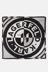 Šatka Karl Lagerfeld K/Circle Silk Scarf Black/White