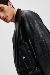 Bunda Karl Lagerfeld Jeans Klj Cracked Pu Bomber Black