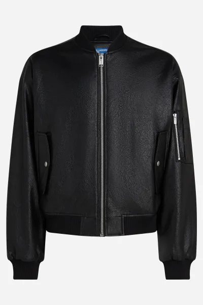Bunda Karl Lagerfeld Jeans Klj Cracked Pu Bomber Black
