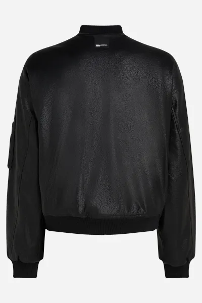 Bunda Karl Lagerfeld Jeans Klj Cracked Pu Bomber Black