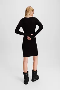Šaty Karl Lagerfeld Jeans Klj Lslv Knitted Logo Dress Black