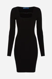 Šaty Karl Lagerfeld Jeans Klj Lslv Knitted Logo Dress Black