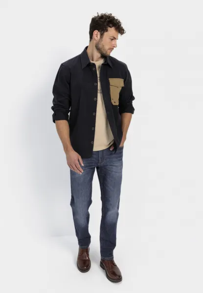 Košeľa Camel Active Overshirt Night Blue Check