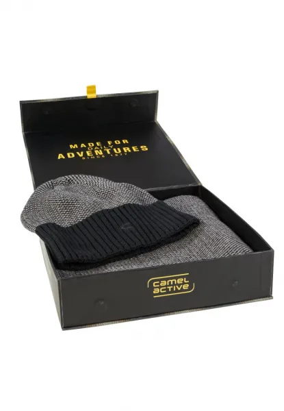 Set Čapica A Šál Camel Active Gift Box Scarf/Hat Graphite Gray