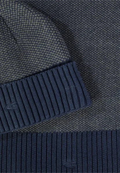 Set Čapica A Šál Camel Active Gift Box Scarf/Hat Night Blue Check