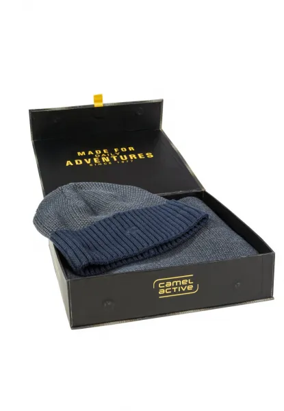 Set Čapica A Šál Camel Active Gift Box Scarf/Hat Night Blue Check