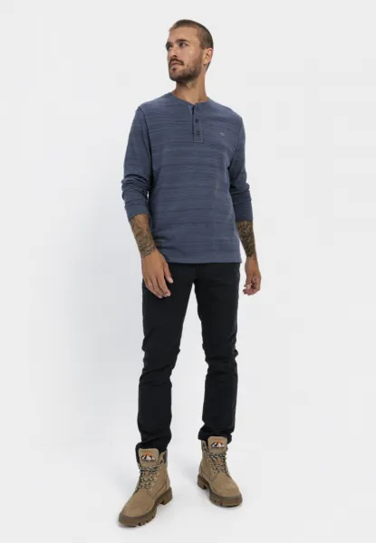 Tričko Camel Active Henley 1/1 Arm Indigo