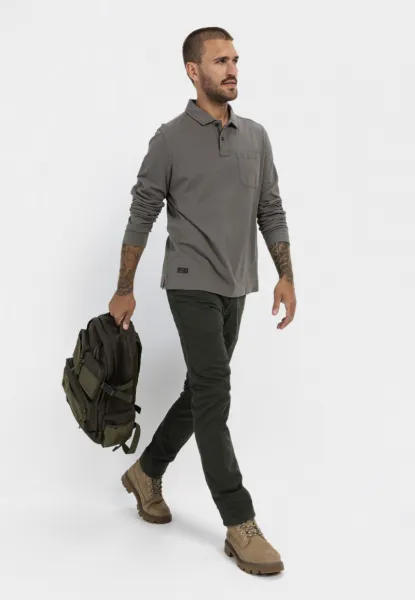 Polokošeľa Camel Active Polo 1/1 Arm Rock Gray