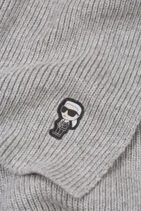 Šál Karl Lagerfeld K/Ikonik 2.0 Knit Scarf Light Grey Mélange
