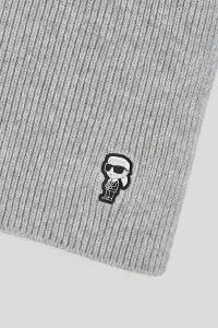 Šál Karl Lagerfeld K/Ikonik 2.0 Knit Scarf Light Grey Mélange