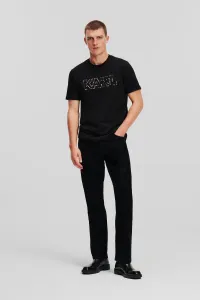 Džínsy Karl Lagerfeld Flock Straight Denim Pants Black Denim