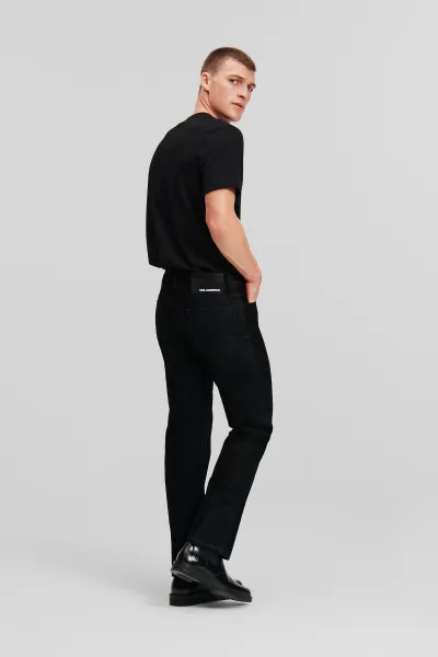 Džínsy Karl Lagerfeld Flock Straight Denim Pants Black Denim