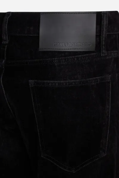 Džínsy Karl Lagerfeld Flock Straight Denim Pants Black Denim