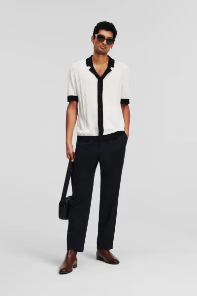 Nohavice Karl Lagerfeld Tailored Relaxed Pants Black Iris