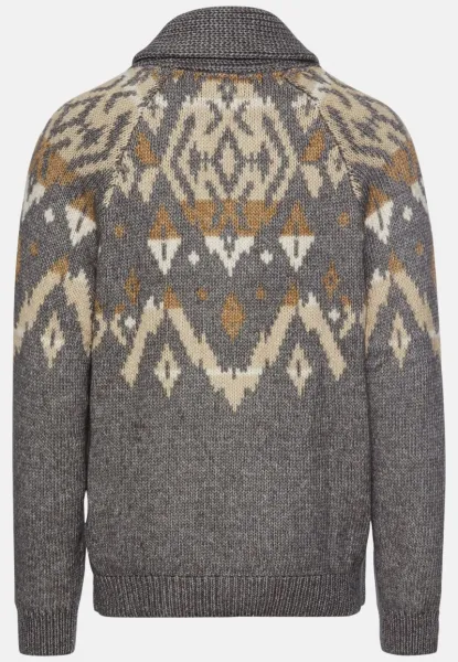 Sveter Camel Active Knitted Jacket Graphite Gray
