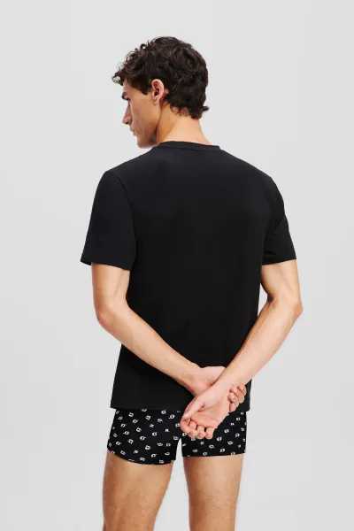 Pyžamo Karl Lagerfeld Ikon Tee + Boxer Gift Set Ikon Mini Aop Black