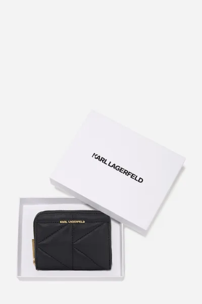 Peňaženka Karl Lagerfeld K/Kuilt Sm Zip Around Wallet Black