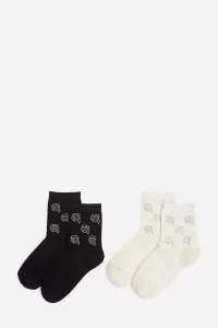 Ponožky Karl Lagerfeld Ikon Rhinestone Sock Black/Cream