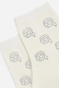 Ponožky Karl Lagerfeld Ikon Rhinestone Sock Black/Cream