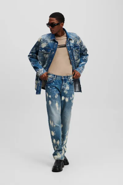 Košeľa Karl Lagerfeld Jeans Klj Bleach Denim Overshirt Bleached Denim