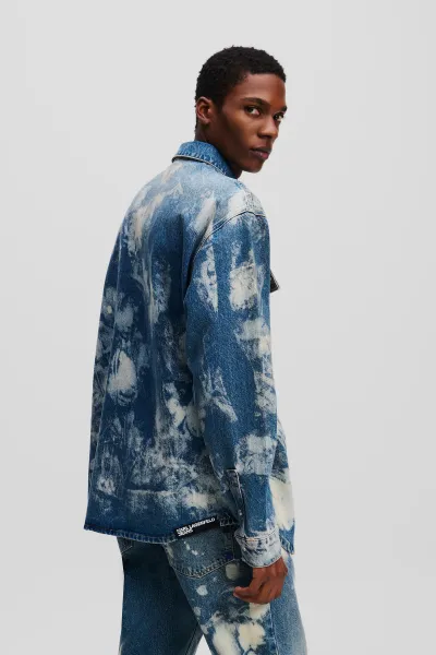 Košeľa Karl Lagerfeld Jeans Klj Bleach Denim Overshirt Bleached Denim