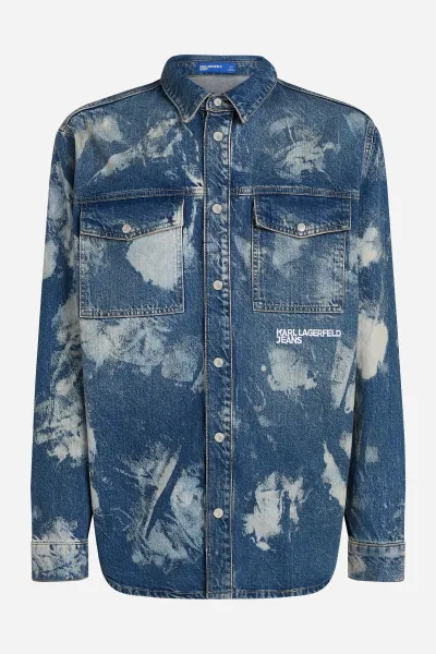 Košeľa Karl Lagerfeld Jeans Klj Bleach Denim Overshirt Bleached Denim