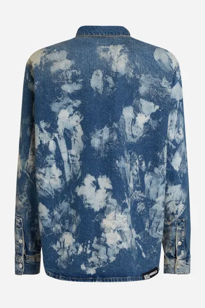 Košeľa Karl Lagerfeld Jeans Klj Bleach Denim Overshirt Bleached Denim