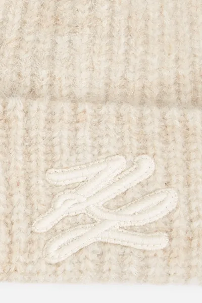 Čapica Karl Lagerfeld K/Autograph Patch Beanie Trench Beige