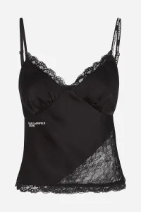 Blúzka Karl Lagerfeld Jeans Klj Satin Lace Top Black