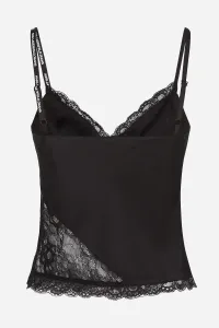 Blúzka Karl Lagerfeld Jeans Klj Satin Lace Top Black