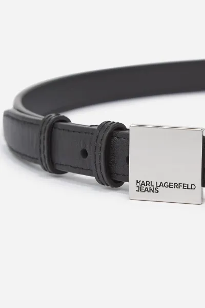 Opasok Karl Lagerfeld Jeans Klj Thin Leather Belt Black